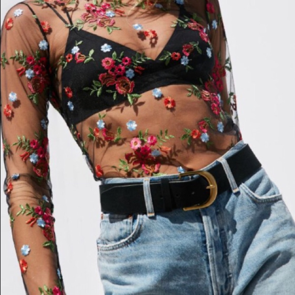Urban Outfitters mesh floral top